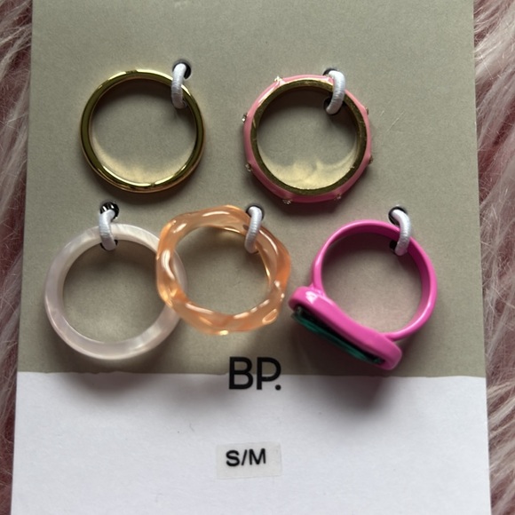 NWT BP Pink/Gold Mixed Ring Set S/M - Picture 4 of 5